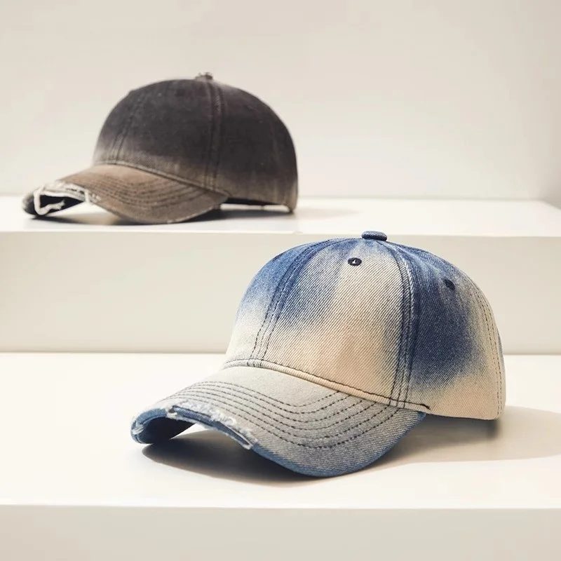 The gradient is a casual and versatile baseball cap with holes It's big for women shows off their faces trendy men