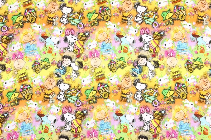 TAKARA TOMY Fabric Printed Snoopy Easter egg,Sew Quilting Kids Clothes Fabrics By Half Yard,DIY Patchwork Handmade Tela Tissu