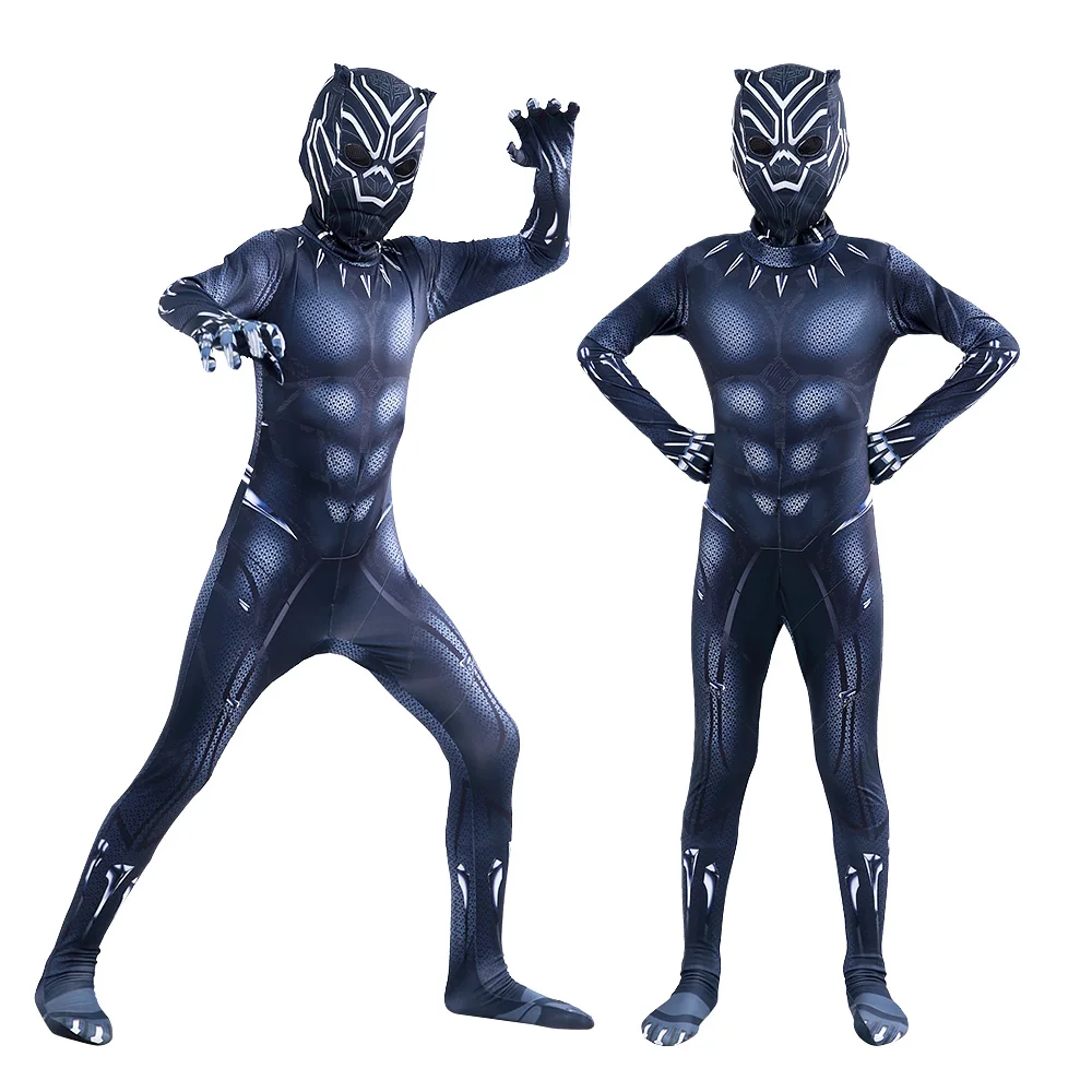 Disfraz de Cosplay de Black Panther, Traje de Superhéroe de Marvel, Mono Ajustado para Fiesta de Halloween, Disfraz para Adultos