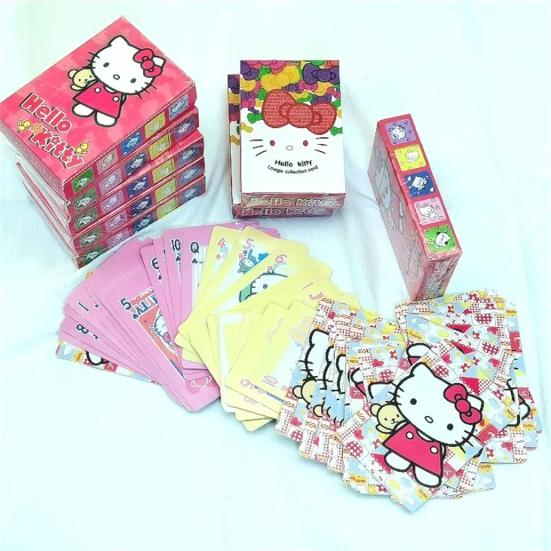 Naipes de dibujos animados Sanrio personajes de Anime Hello Kitty My Melody Cinnamoroll accesorios de patrón juego de mesa accesorios Kawaii