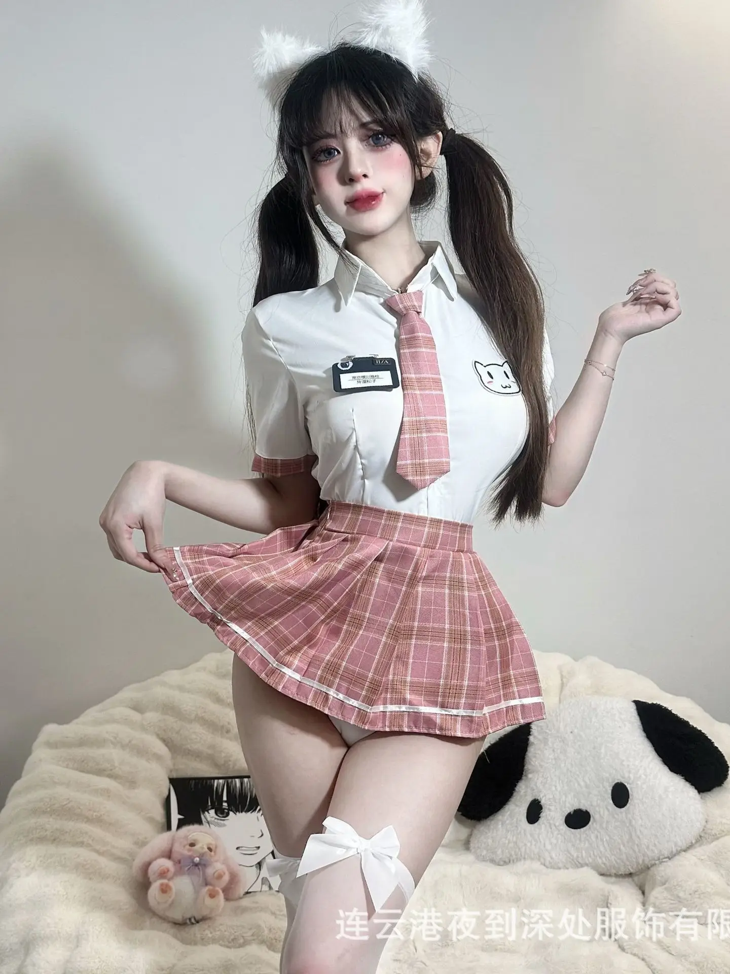 Fashion Sweet Mini Skirts Set Sexy Student JK Uniform Checkered Short Skirt Role-playing Hot Clothing Tempting 2024 New VBB1