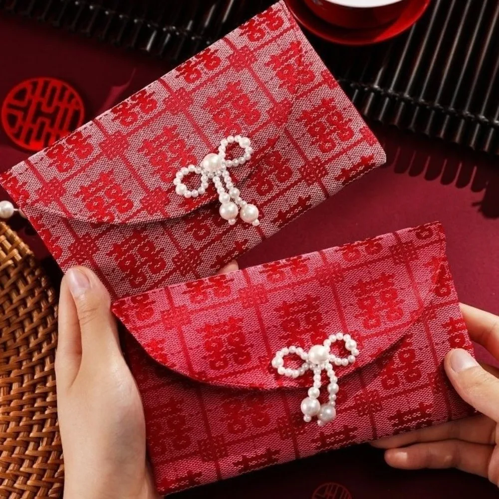 

Chinese Style Wedding Red Envelope Magnetic Snap Hongbao Lucky Money Packet Traditional Blessing New Year Gift Bag