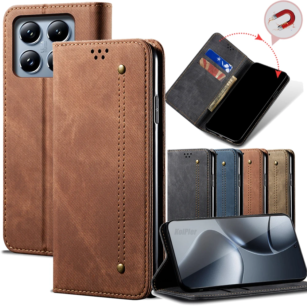 Ultra Thin Suede Leather Wallet Case For Xiaomi MI 14T PRO / MI14T Card Slot Stand Magnetic Phone Cover for MI14TPRO Bag