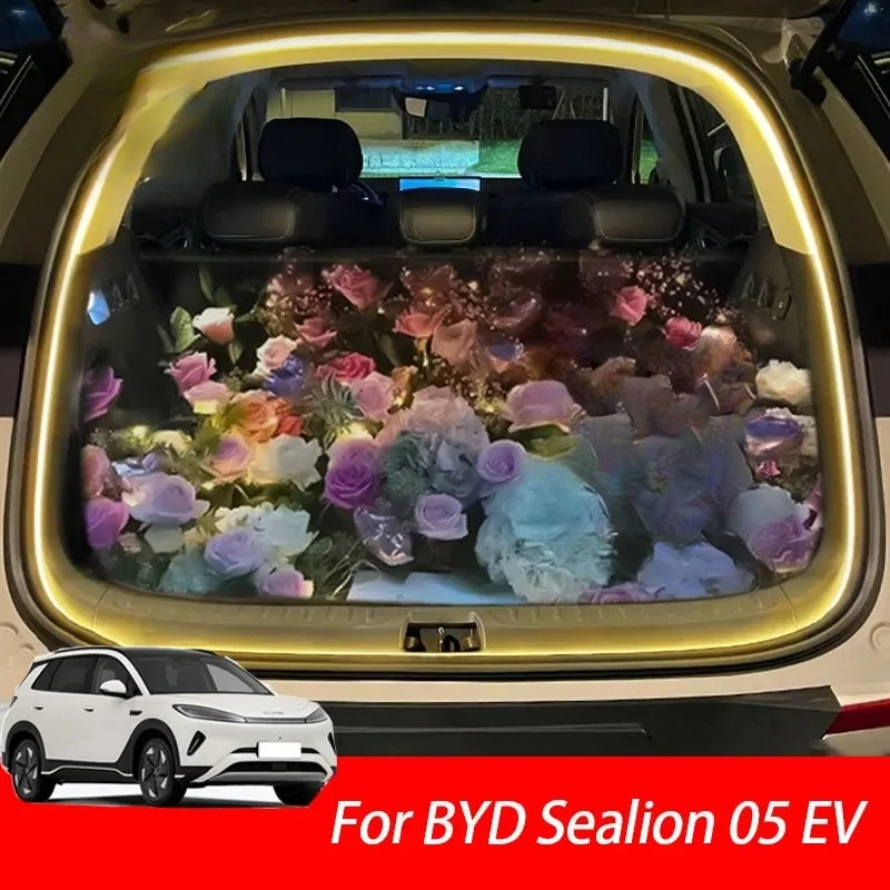 For BYD sealion 05 EV 2025 Car Rear Trunk LED Light Bar Strip Trunk Interior Brightening Decorative Lamp Strip Automatic Light