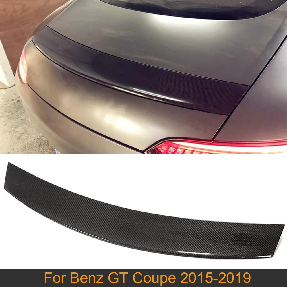 Car Rear Trunk Spoiler Wing For Mercedes-Benz GT Coupe 2015 - 2019 Carbon Fiber Car Rear Trunk Window Boot Lip Wing Spoiler