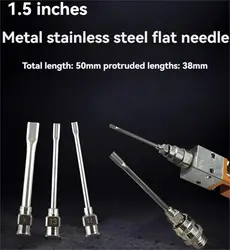 1.5-inch flat metal Syringe needle, stainless steel Syringe needle, flat metal dispensing needle, dispensing accessories