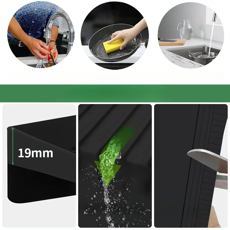 Durable Silicone Sink Edge Protector Upgrade Sink Counter Protector Can Be Cropped Sink Splash Guards Kitchen Escorredor Louças view 6