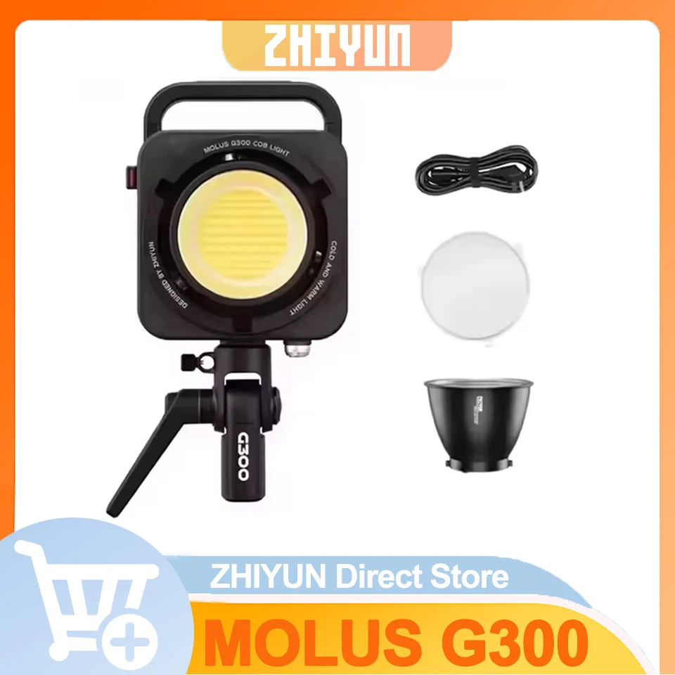 

ZHIYUN MOLUS G300 300W COB LED Light 2700K-6500K Video Lights APP Control 500W Bi-color LED Lamp Photography Lighting Youtube