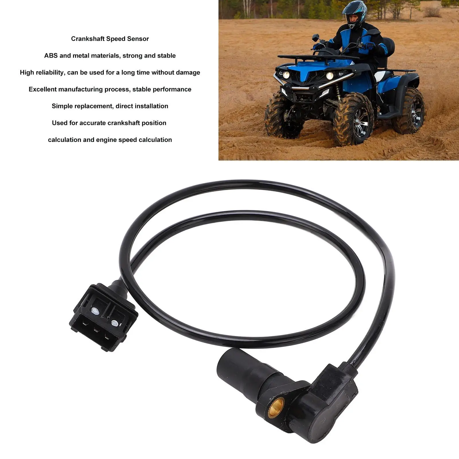 High Reliability for atv Crankshaft Speed Sensor - Easy to Install, Durable Black Design for Stable Performance