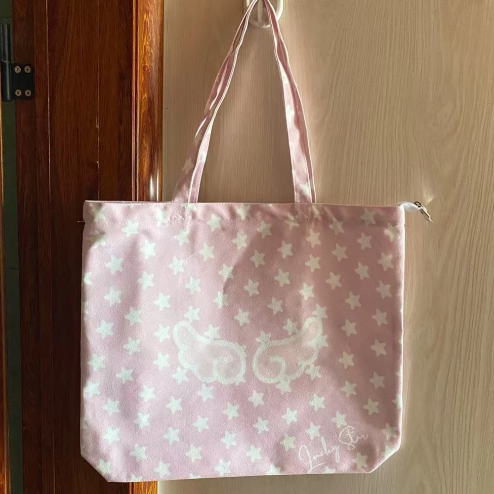 กระเป๋าสะพายไหล่พิมพ์ลายดาวปีกหวานญี่ปุ่น Y2k ความงามแบบลำลองช้อปปิ้งกระเป๋าใต้วงแขนทั้งหมดตรงกับกระเป๋าสตางค์และกระเป๋าถือผู้หญิง