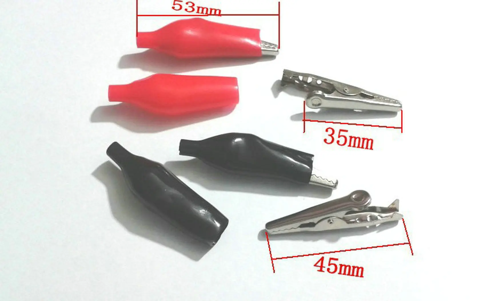 

2000 PCS Alligator Clip Clamp FOR Testing Probe Meter Black+Red 45CM