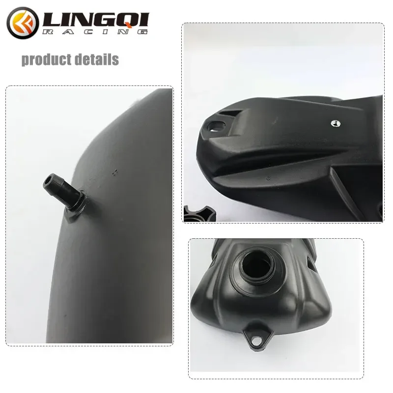 LINGQI RACING Fuel Tank Black Platic Parts Gas Gasoline Petrol Tanks Oil Bottle For KLX BBR 125cc 150cc Pit Trail Dirt Bike