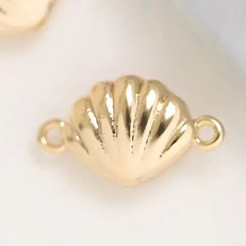 

1pcs Copper-plated Gold Full Double-hanging Shell-shaped Pendant Charms For Jewelry Making DIY Bracelet Accessories Findings