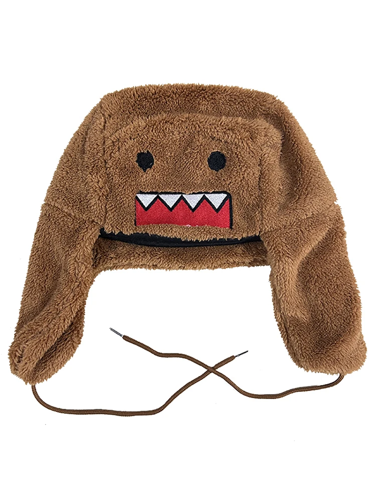 Spring Autumn Winter Warm Hat Brown Ushanka Hat Cute Winter Hat for Boys Girls Kids Cartoon Anime Cap Gorras