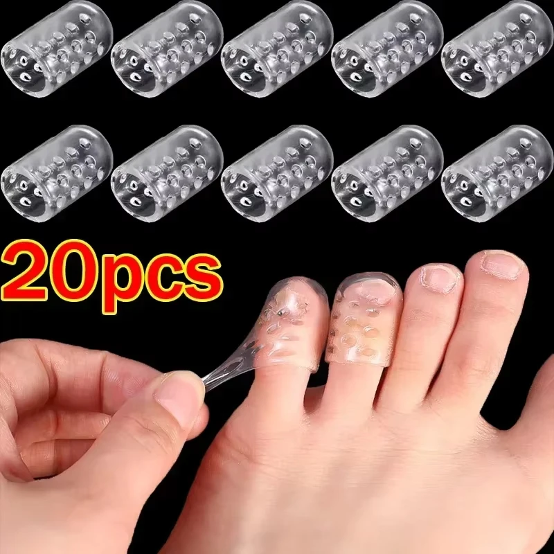 Transparent Silicone Toe Covers Women Gel Little Toes Protector Tube Foot Care Finger Caps Elasticity Prevents Blisters