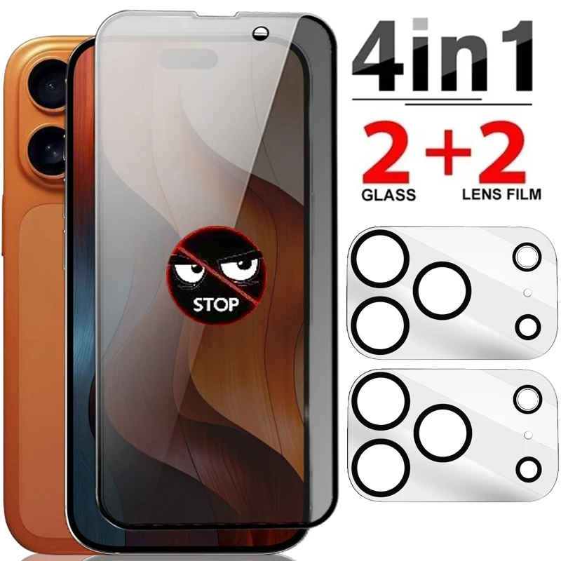 Закаленное стекло 4 в 1, защитная пленка для экрана для iPhone 17 Pro Max 17Air 17Pro с пленкой для объектива камеры для iPhone 17