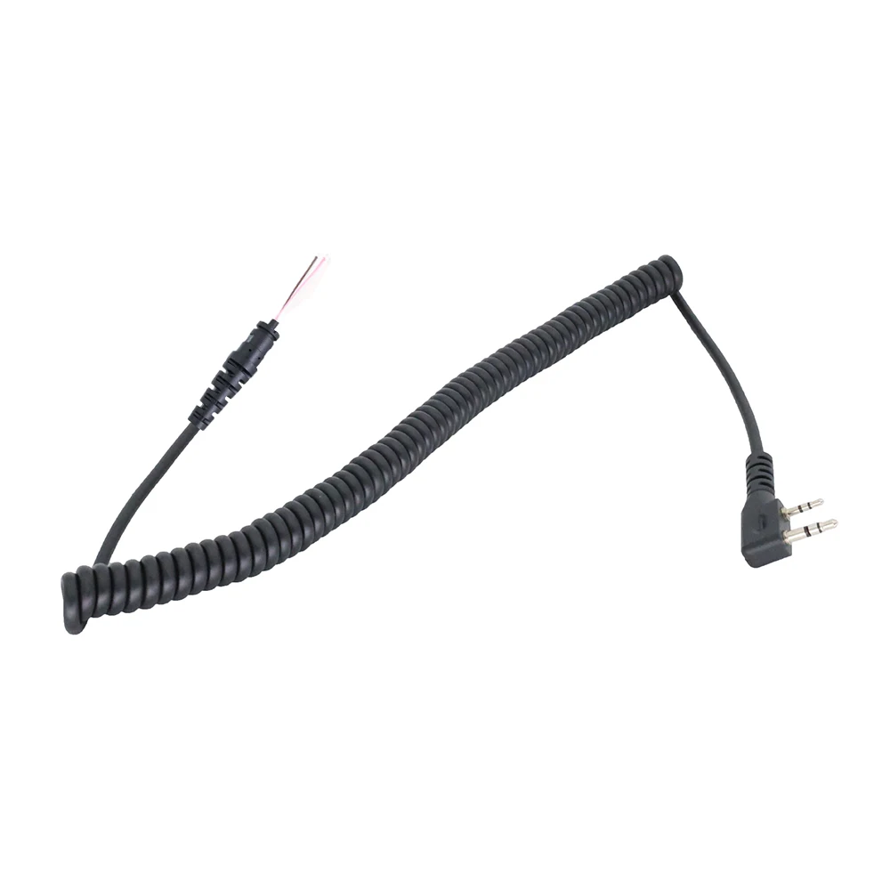 2pins 4-Wire Microphone DIY Cable K Plug PTT Mic Speaker Spring Cable for BAOFENG UV-82 UV-5R For KENWOOD TK370 Walkie Talkie