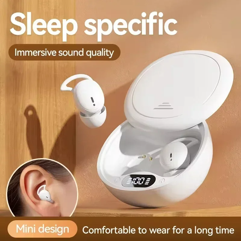 Cubierta deslizante, auriculares de silicona pequeños y suaves para viajes, Hotel, aviación, descanso, música para dormir, inalámbricos, Bluetooth, para dormir