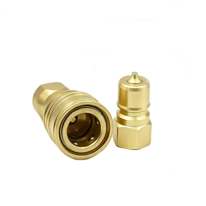 KZD Series Brass Quick Coupling, Pneumatic Hydraulic Push-in Fitting, High Temperature Resistant Corrosion Resistant Double Self