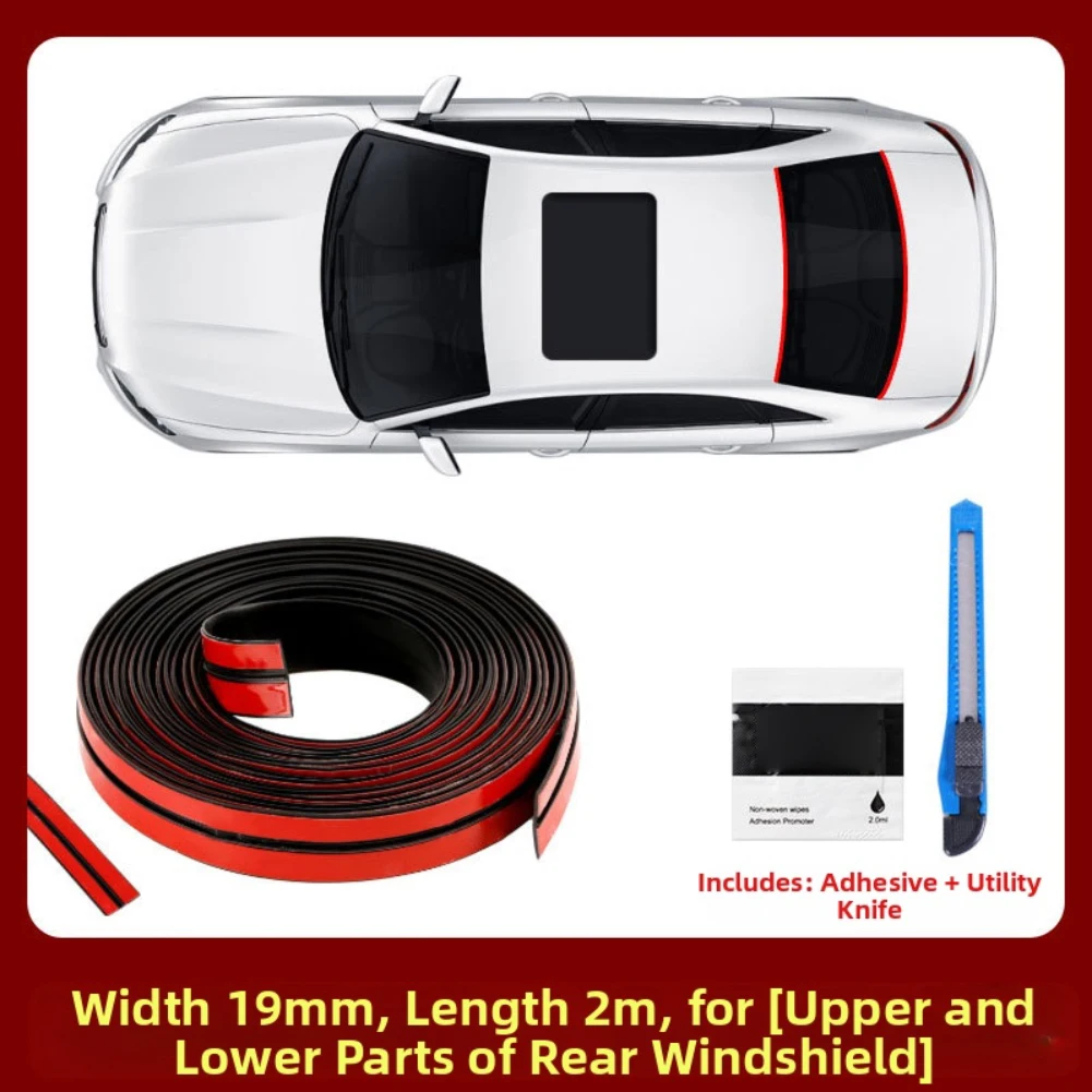 For Vehicle Glass Protection Car Windshield Seal 19mm Width And 2m Length Soundproof Protective Strip Easy Installation Design