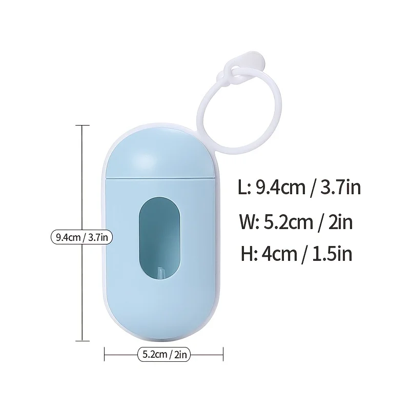 Portable Dog Poop Bag with 15 Poop Bags Dispenser Hangingable Dog Poop Bag Holder Poo Bags Dispenser Dogs Walking Garbage Bags