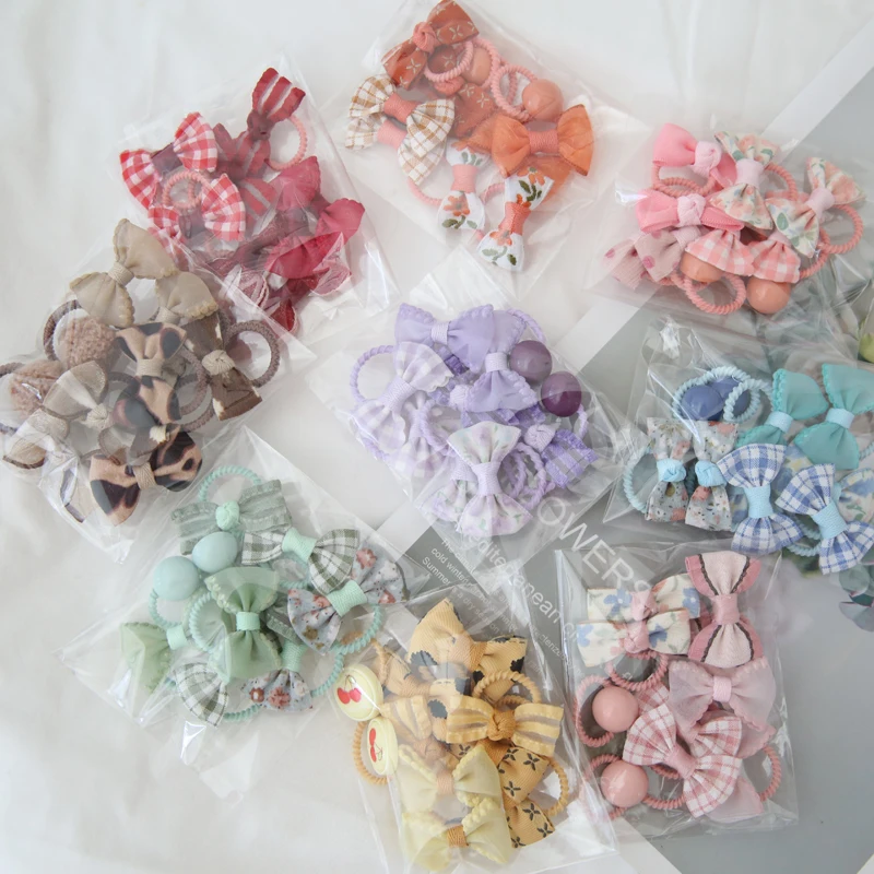 10Pcs/Lot  Children\'s Cute Headwear Hair Accessories Bow For Babys  Scrunchie