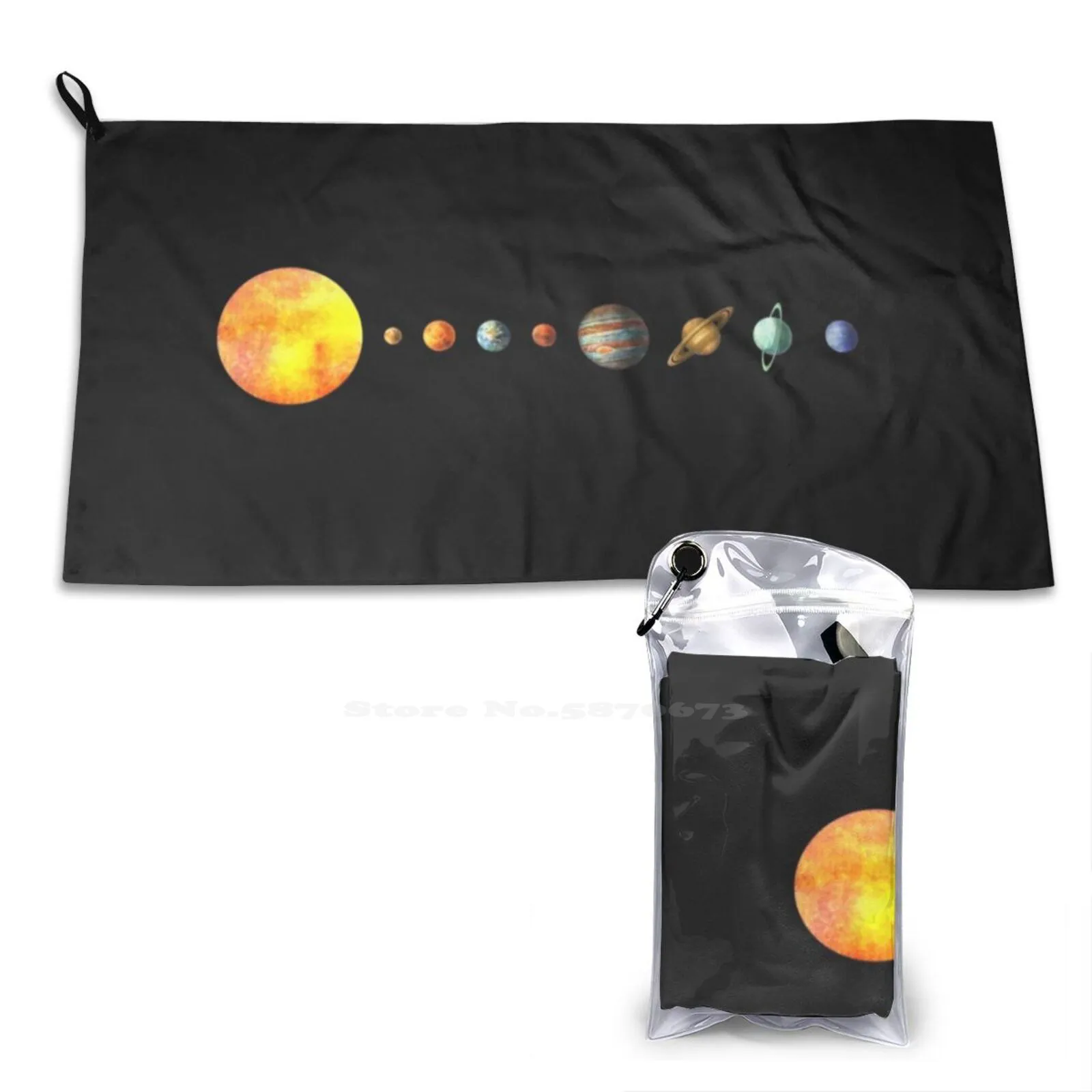 

The Solar System Quick Dry Beach Towel Microfiber Bath Towels Solar System Planets Astronomy Terry Fan Terryfanillustration Fan