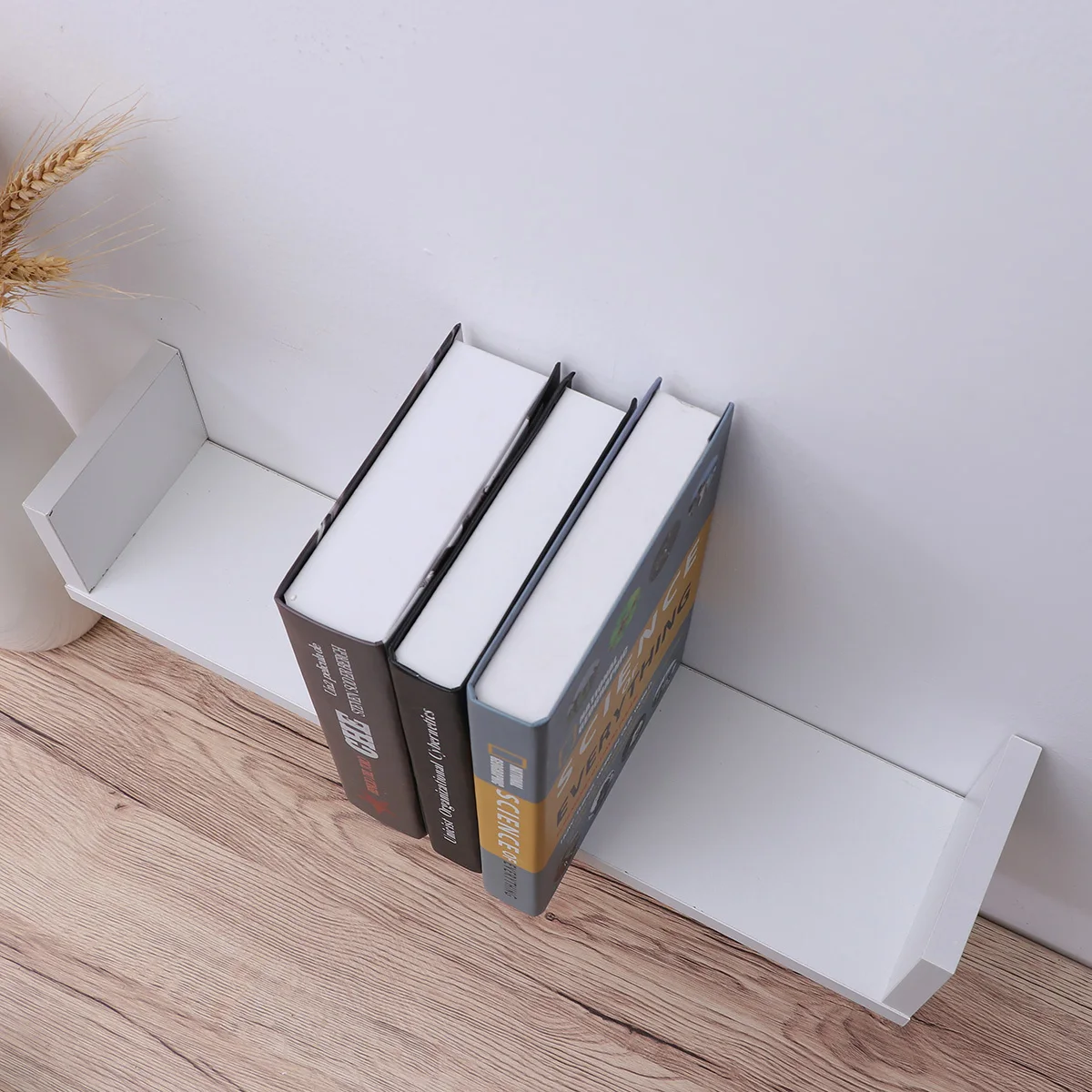 

3pcs Wall Shelf Bookcase No Drill Required Natural Material Strong Capacity For Books Dvds -Ray Storage Display Living Room