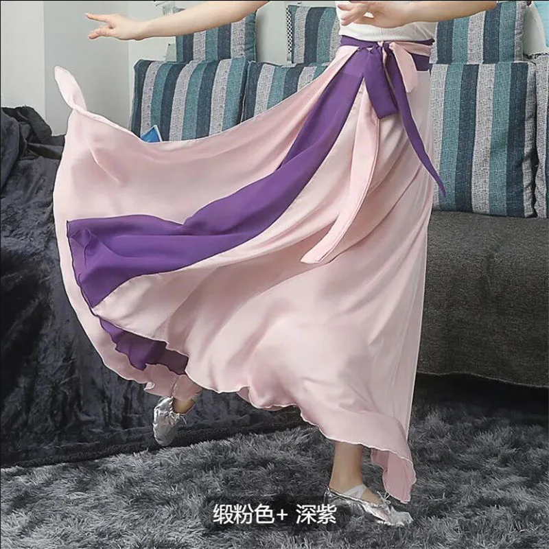 Fashion Design 720 Degree Double-Sided One Piece Skirt Female Spring Summer Autumn Long Skirt Ethnic Dance Graceful Woman Skirt