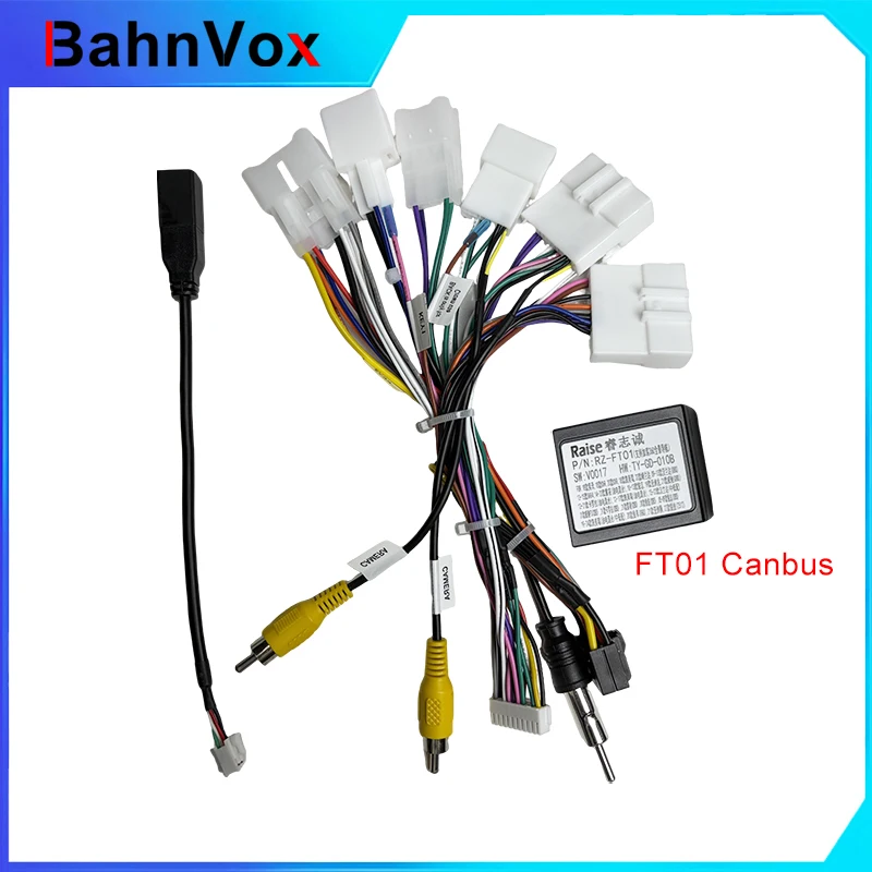 For Toyota Corolla/Camry/RAV4/LAND CRUISER 2013-2018 With Canbus High wiring 16-pin Android Wire Harness Power Cable Adapter