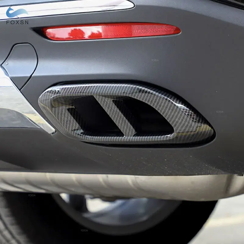 

ABS углеродное волокно для Mercedes Benz GLE350 GLE450 GLC GLS W167 X253 X167 2020, автомобильная выхлопная труба, выходная рамка, декоративная накладка