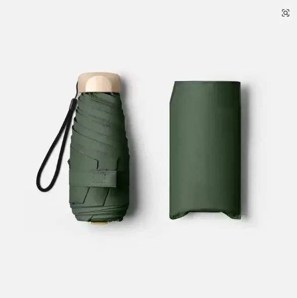 1 قطعة مظلة شمسية صغيرة جيب مظلة المطر الفينيل للطي UV حماية الشمس الظل الأشعة فوق البنفسجية كبسولة المظلة للجيب 55% خصم