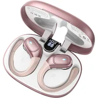 Auriculares deportivos Bluetooth 5,3, auriculares con gancho para la oreja, auriculares inalámbricos impermeables IPX7, 75 horas con pantalla LED de alimentación, botones físicos
