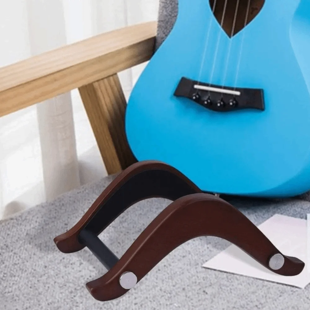 Wooden Guitar Display Holder Adjustable Width Non Slip Guitar Support Stand Stable Portable Electric Guitar Storage Rack
