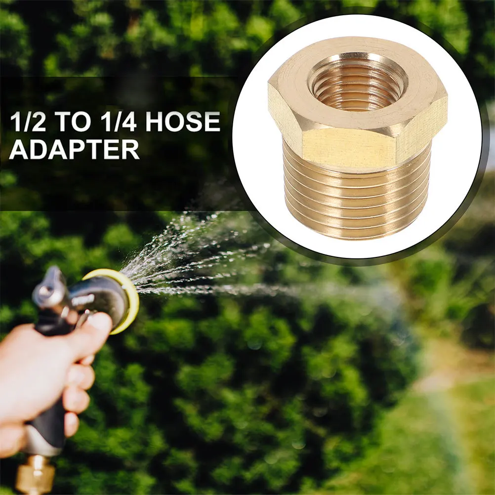 6 قطعة 1/2 إلى 1/4 النحاس الحد المناسب Npt عرافة جلبة لخرطوم الحديقة محول موصلات الأجهزة اقتران الأنابيب