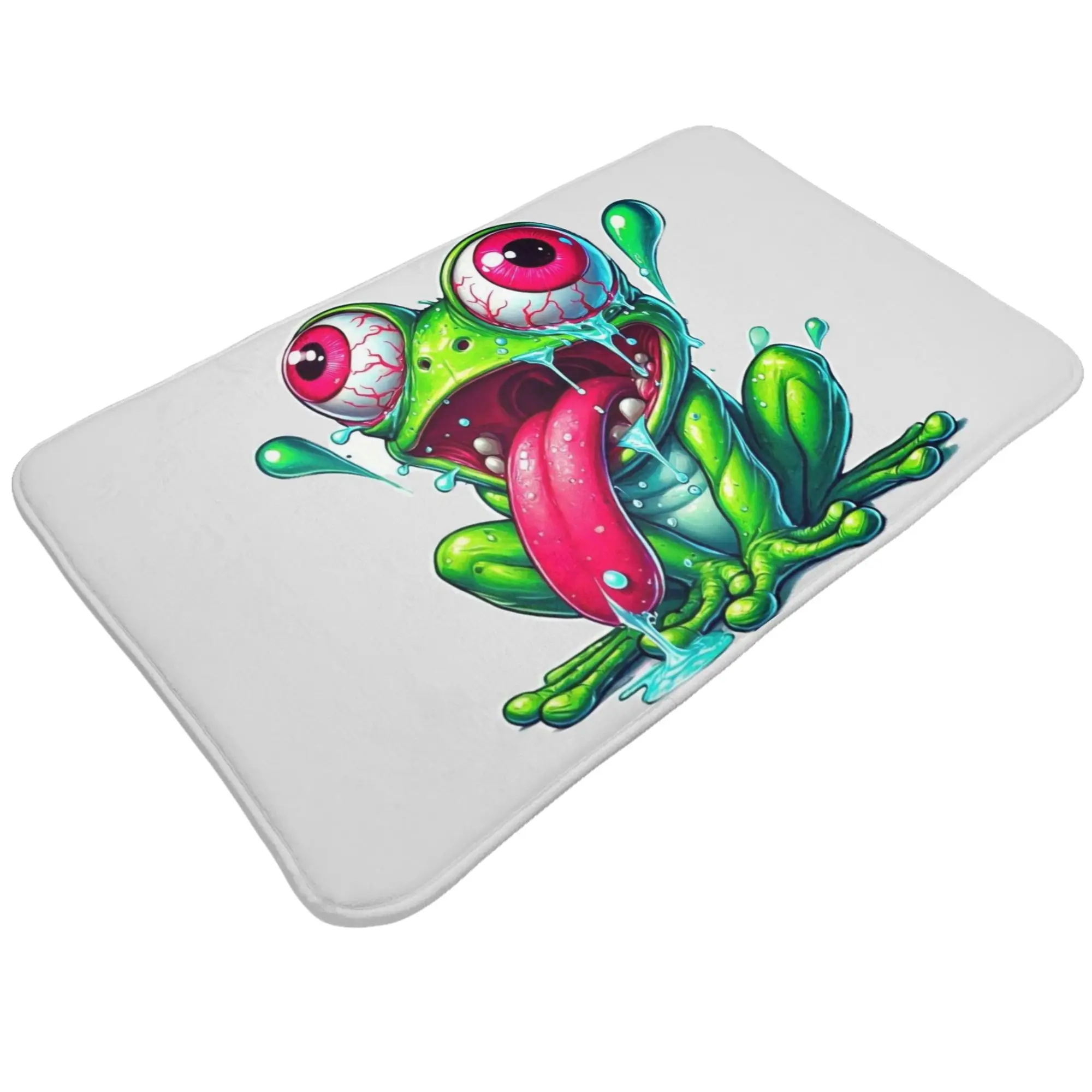 Screaming Crazy Frog Vibrant Cartoon Art Doormat Bathroom Kitchen Mat  Washable Home Decoration