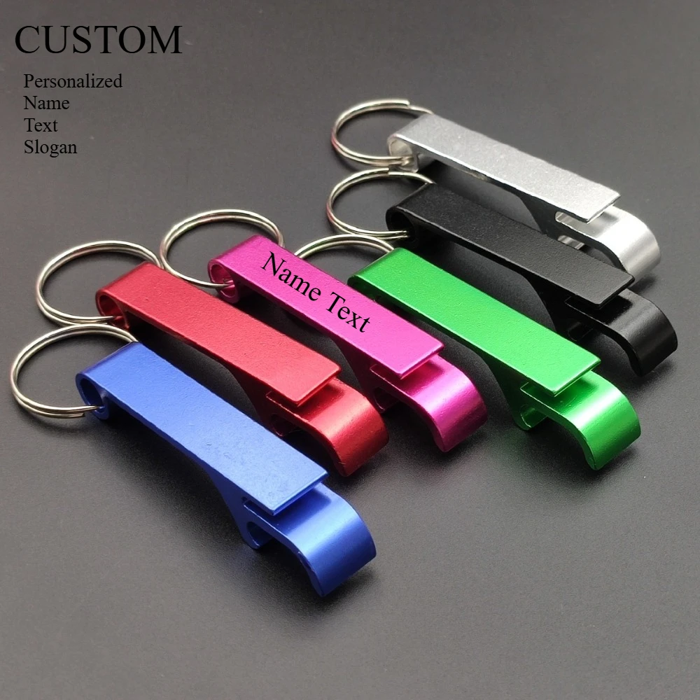 Business Customized Metal Beer Bottle Opener Car Keychain Moto Bag Keyring Simple Stylish Creative Personalization Pendant Gift