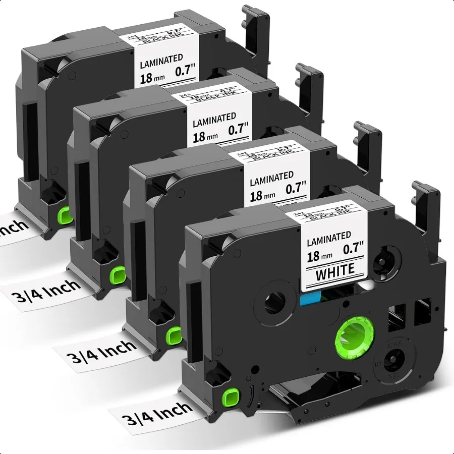 

Сменная лента для этикеток 18 мм для TZe241 Brother Лента для изготовления этикеток 18 мм 0,7 дюйма Tz Ламинированный белый TZe241 PTouch Черный на белом f
