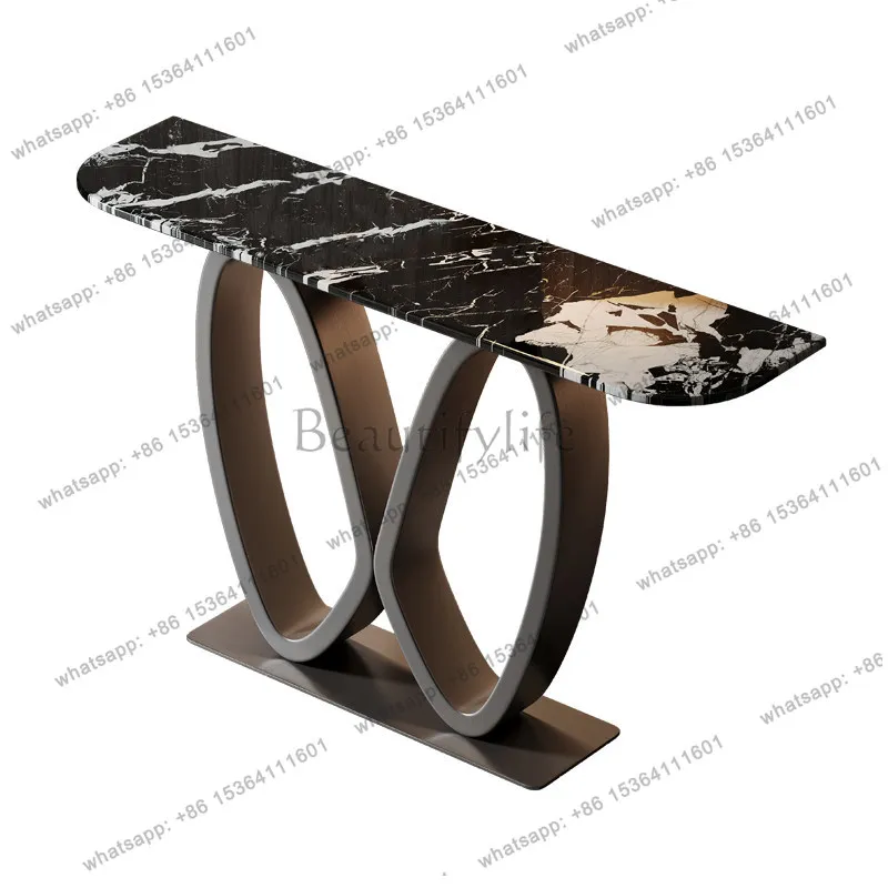 Modern simple Xuanguan platform marble countertop metal bracket round light and mature wind