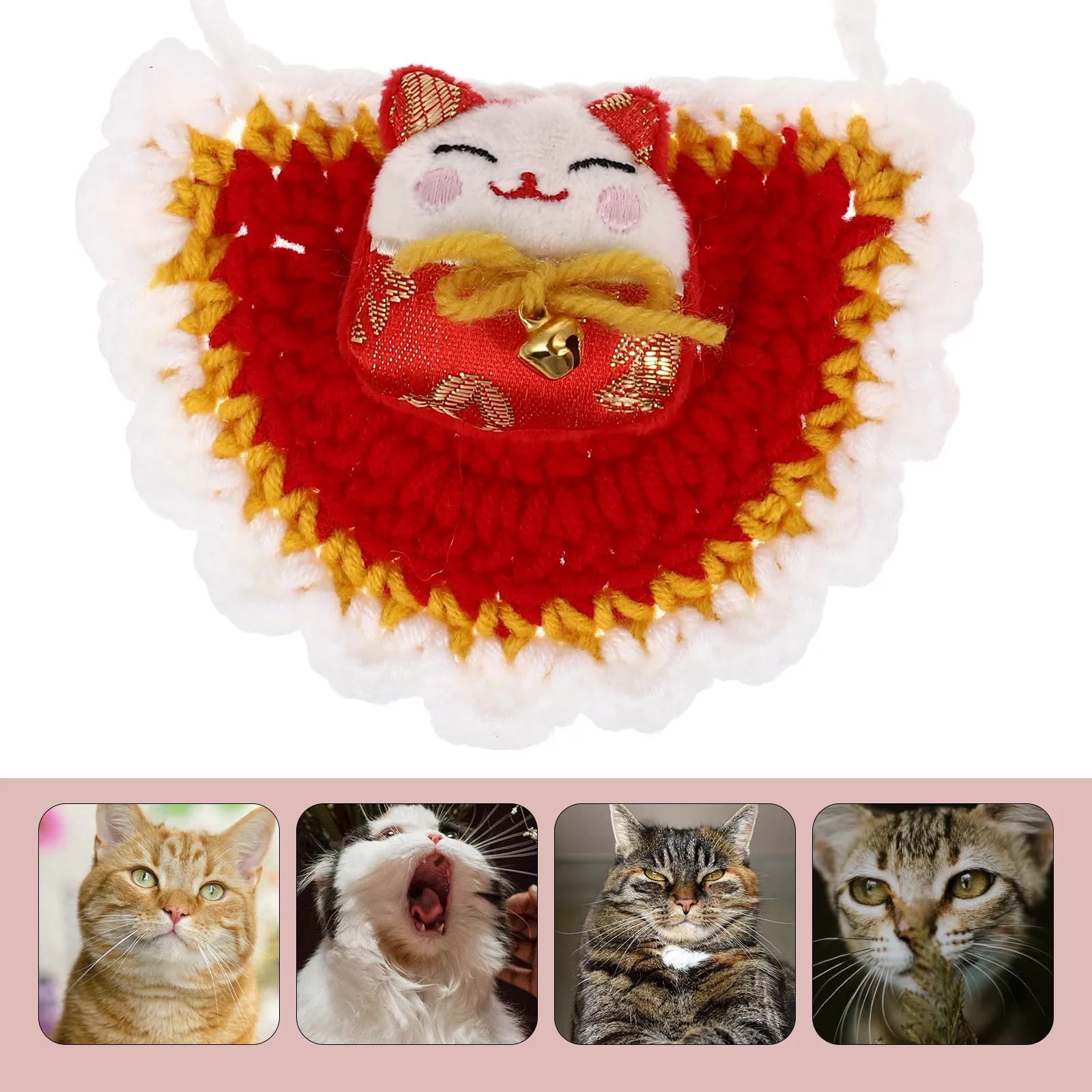 

1Set Decorative Pet Gloves and Bib Set Fashion Holiday Wear for Puppy Kitten Party Event Gift Unique Costume Accessory
