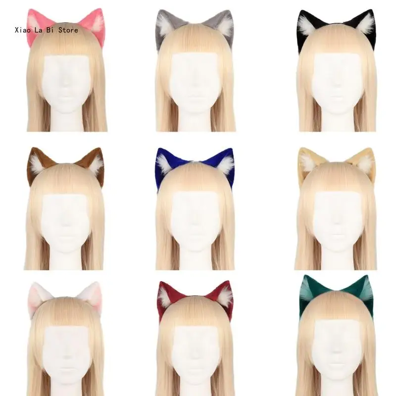 Handmade Cartoon Cosplay Costume Wolf Ears Halloween Party Role Play Headbands XXFD