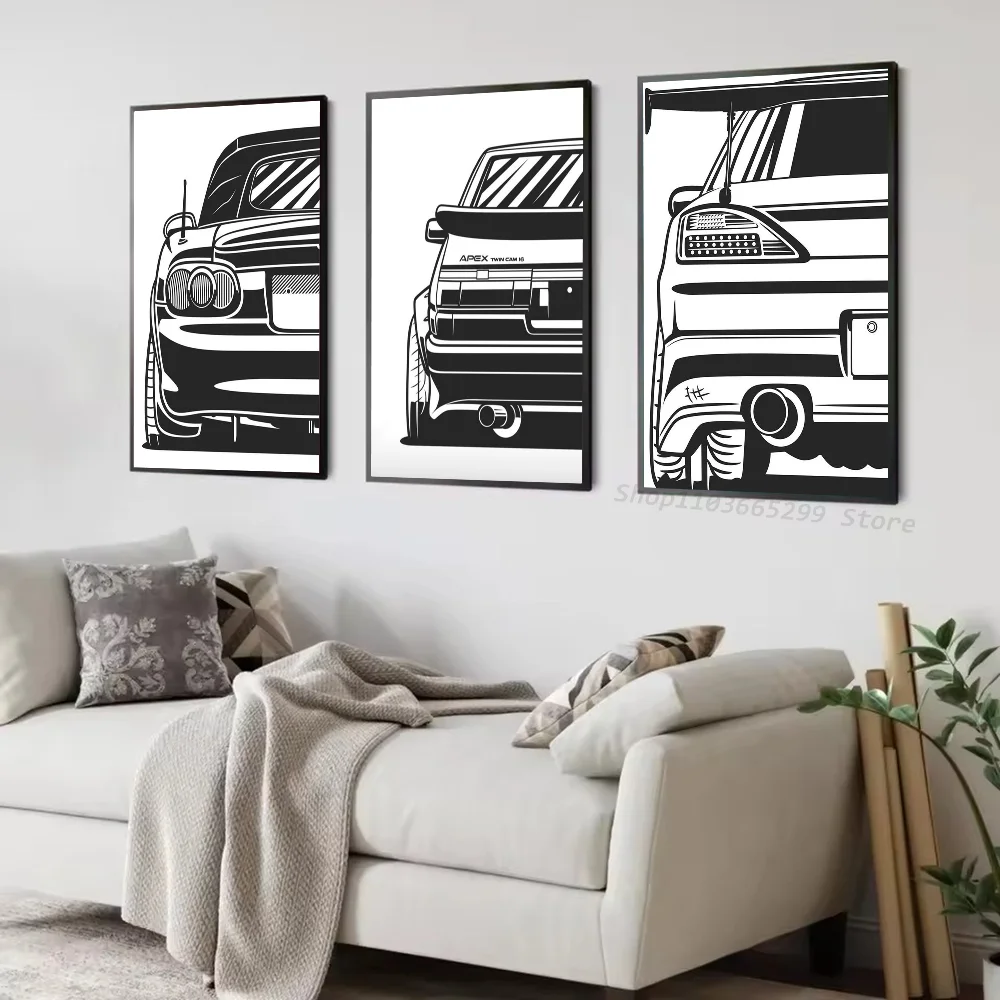 1pc Mazda MX Miata Poster Self-adhesive Art Waterproof Paper Sticker Coffee House Bar Room Wall Decor