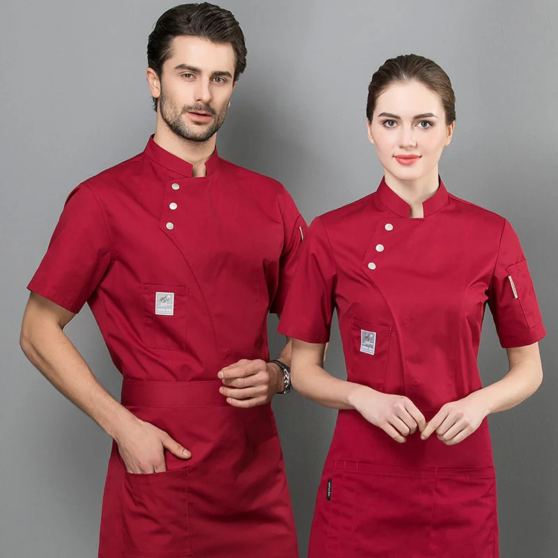 Uniformes de Chef de cocina para Hotel, restaurante, Catering, Sushi, Chef, ropa de trabajo, camisa de cocina Unisex, chaqueta de Chef transpirable, novedad