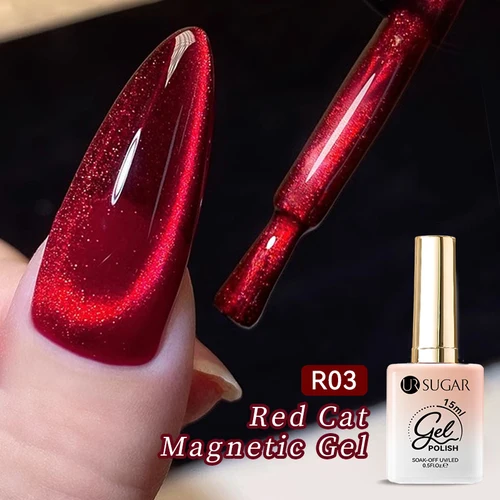 UR SUGAR 15ml Otoño Invierno gato rojo esmalte de uñas de Gel magnético dopamina blanca brillo brillante remojo UV LED para manicura
