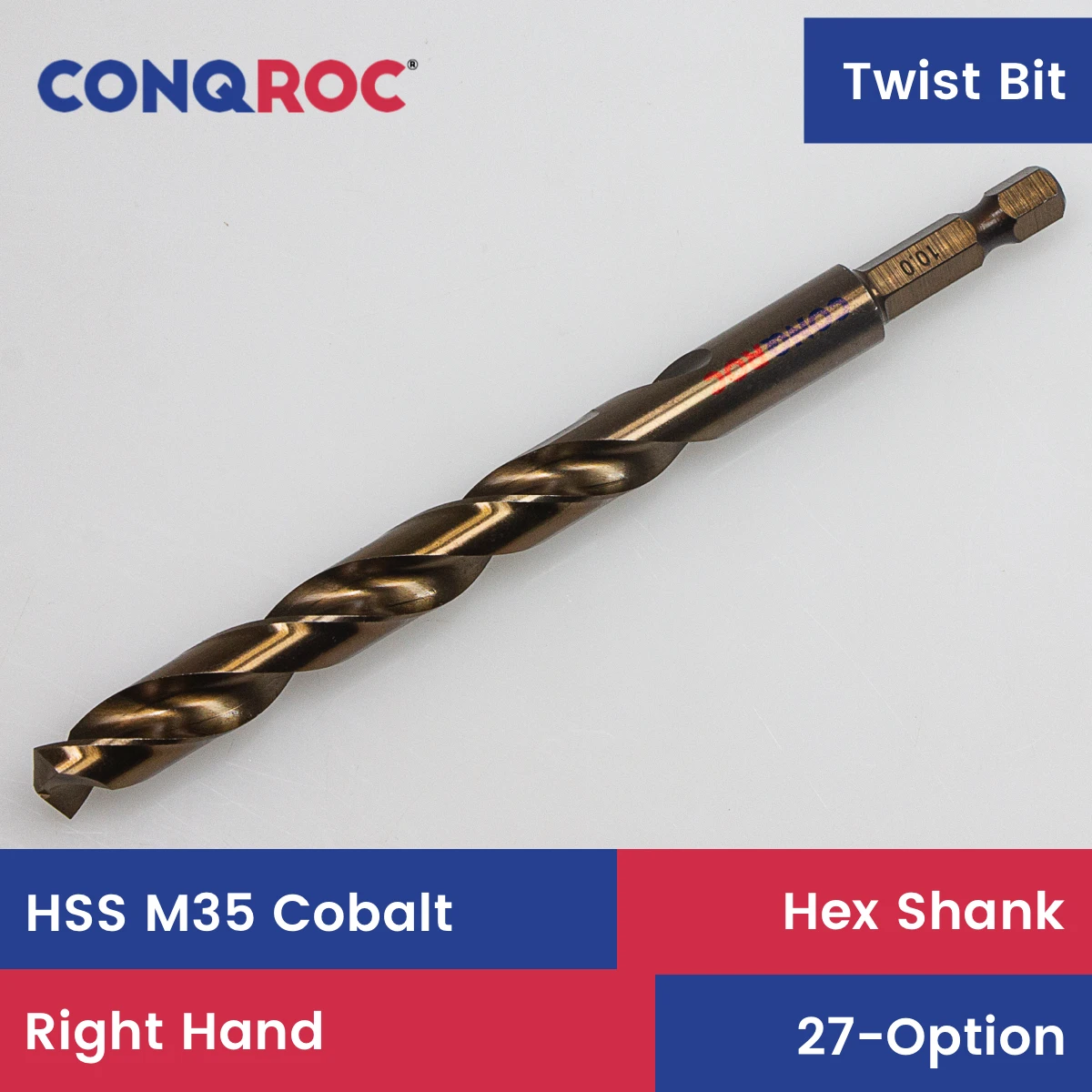 Twist Drill Bit HSS M35 Cobalt 1/4"(6.35mm) Hex Shank 27-Option Diameter-1.5~13mm