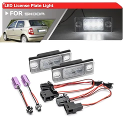 2x For Skoda Fabia I Typ 6Y2 6Y3 6Y5 1999-2008 Full White Error Free Led License Plate Lights Auto Parking Tag Lamps 6Y0943021