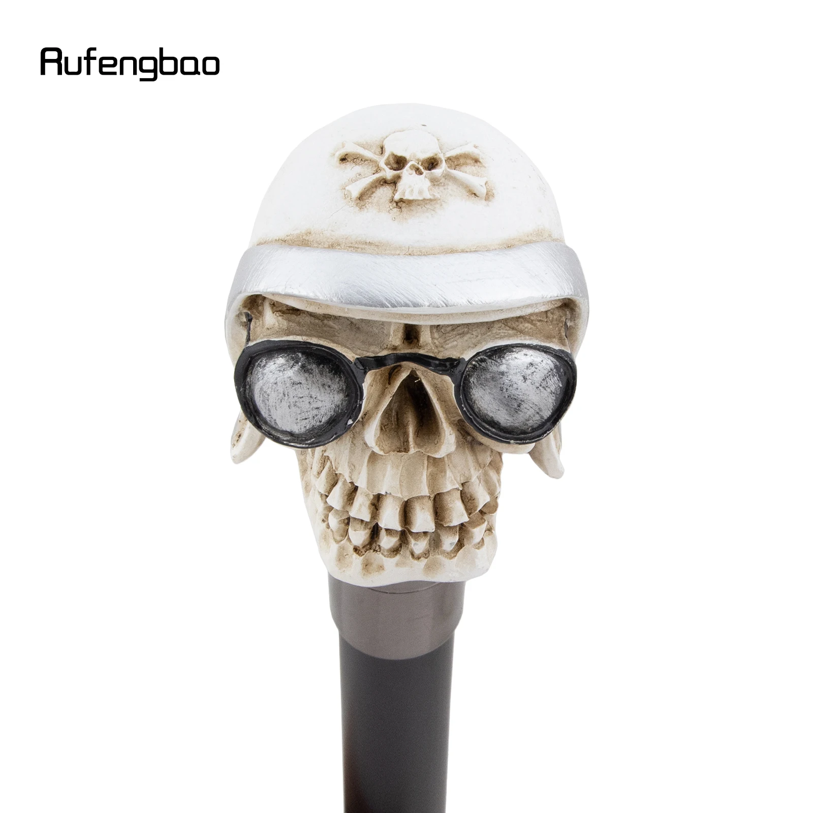 Silver Resin Wear Glasses Skull Head Cane Decorative Cospaly  Cane Halloween Mace Wand Crosier Performance Stage Cane 94cm view 5