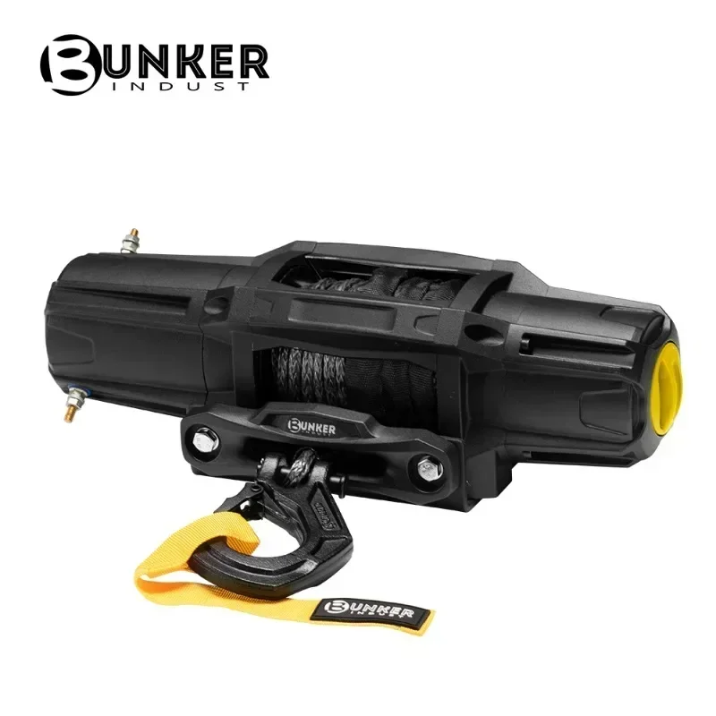 BUNKER INDUST 6000LBS IP67 Waterproof Remote Control Synthetic Rope Electric Winch For 4x4 Car ATV UTV Boat