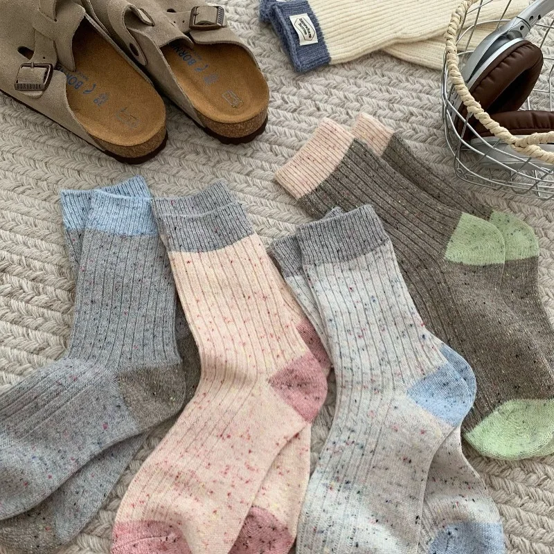 

Women Speckled Yarn Color Cotton Crew Socks,Soft Breathable Casual Mid-calf Socks,Comfortable Socks Daily Wear,Home,Outdoor,Gift