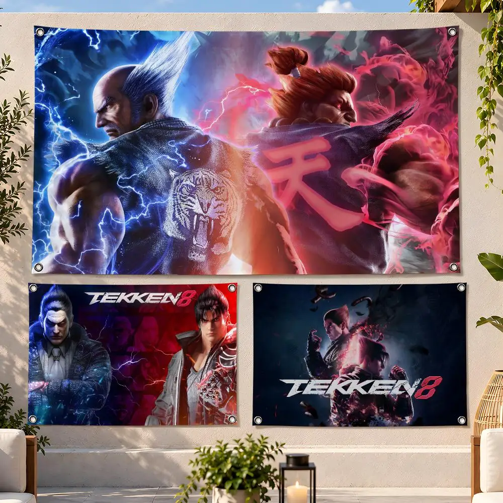 Game Fighting Tekken Flags Fan Flag Banner Wall Hanging Outdoor Yard Camping Dorm Garage Party Home Decor Gift